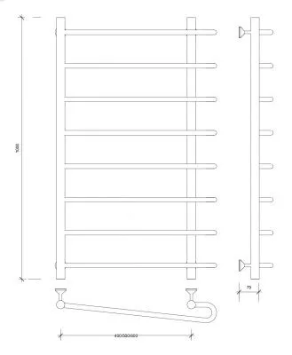 Полотенцесушитель водяной Secado Венеция 2 100x40x50 белый матовый