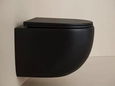 Унитаз подвесной Ceramica Nova UP CN4007MB безободковый, с крышкой микролифт, слив-торнадо, черный матовый