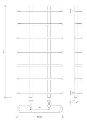 Полотенцесушитель водяной Secado Венеция 1 100x20x60 хром