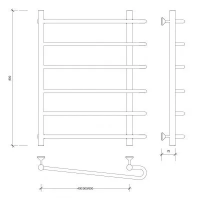 Полотенцесушитель водяной Secado Венеция 2 80x40x50 белый матовый