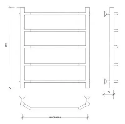 Полотенцесушитель водяной Secado Агата 1 60x40 графит