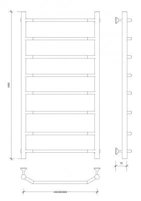 Полотенцесушитель водяной Secado Агата 1 100x40 хром