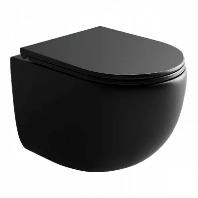 Унитаз подвесной Ceramica Nova UP CN4007MB безободковый, с крышкой микролифт, слив-торнадо, черный матовый