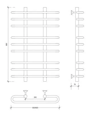 Полотенцесушитель водяной Secado Венеция 3 80x20x60 хром