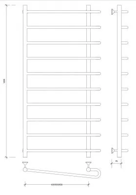 Полотенцесушитель водяной Secado Венеция 2 120x40x50 белый матовый