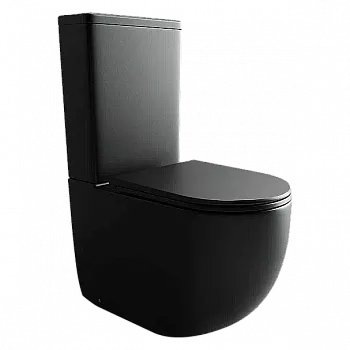 Унитаз напольный Ceramica Nova Metropol CN4001MB безободковый, с крышкой микролифт, с бачком, черный матовый