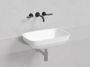 Раковина врезная сверху столешницы Salini MAREA 02 1802202M 59,8 из искусственного камня S-Stone, белая матовая
