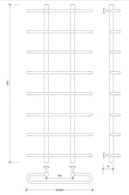 Полотенцесушитель водяной Secado Венеция 1 120x20x60 белый матовый
