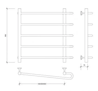 Полотенцесушитель водяной Secado Венеция 2 60x60x70 хром