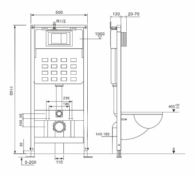 Инсталляция для унитаза ABBER AC0105