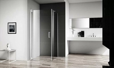Душевой уголок BelBagno MARMI-AH-1, 90x80 см, распашные двери, серебристый, прозрачный