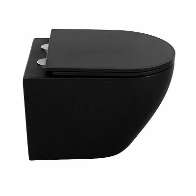 Унитаз подвесной BelBagno COLORATO BB062CHR-MB безободковый, с крышкой микролифт, с инсталляцией и кнопкой