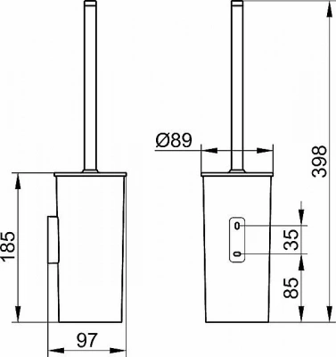 Ершик для туалета KEUCO MOLL 12764010101 хром/антрацит