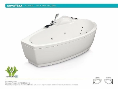 Акриловая ванна Aquatika Логика Standart 160х105 Правосторонняя