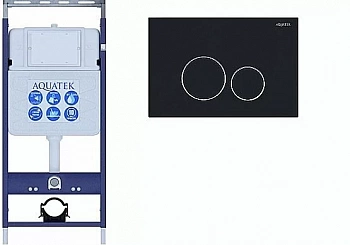 Инсталляция для унитаза Aquatek Easy Fix INS-0000010 с кнопкой KDI-0000020 черная матовая/хром