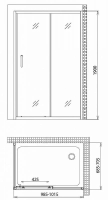 Душевой уголок Gemy Victoria S30191HM-A70M 100x70