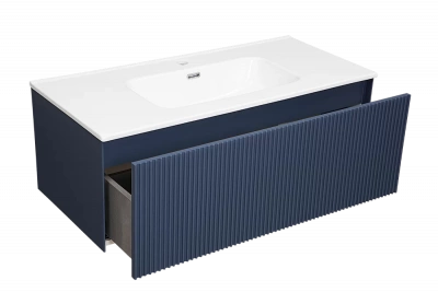 Тумба с раковиной LA FENICE TERRA Blu Grigio 100 синяя