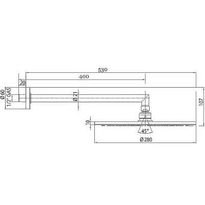 Верхний душ Bossini Cosmo H70596I.030 хром