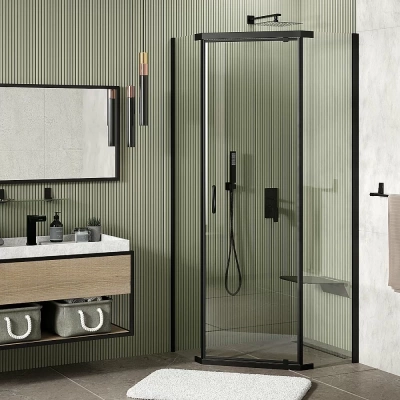 Душевой уголок WasserKRAFT Wiese 84P11 90х90 стекло прозрачное/профиль черный