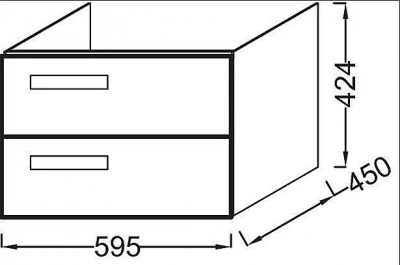 Тумба с раковиной Jacob Delafon RYTHMIK 60 EB1301-E70+EXQ112-00 арлингтонский дуб