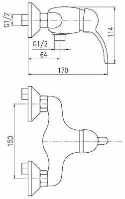 Смеситель для душа Rav-Slezak LABE L081.5BC