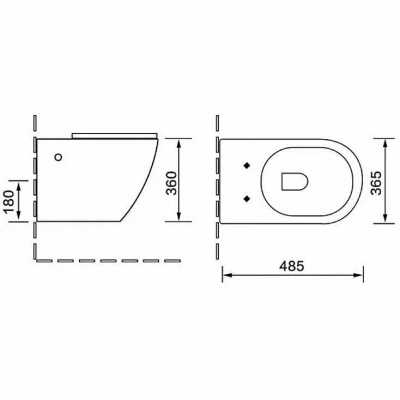 Унитаз подвесной SantiLine SL-5018MB безободковый, с крышкой микролифт, черный матовый