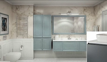 Тумба с накладной раковиной с дверцами Caprigo Ponza 150F