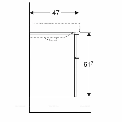 Тумба с раковиной Geberit Smyle Square 500.229.01.1+500.352.JR.1 пекан
