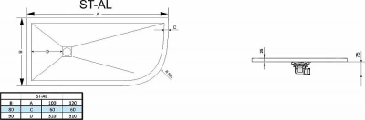 Душевой поддон RGW Stone Tray 16154129-02R/L 90x120 графит