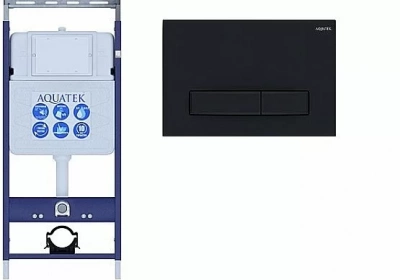 Инсталляция для унитаза Aquatek Easy Fix INS-0000010 с кнопкой KDI-0000025 черная матовая