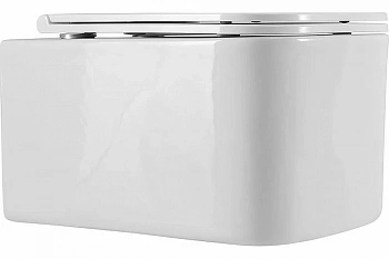 Унитаз подвесной Art&Max LATINA AM215CHR/SC белый, с сиденьем микролифт, безободковый