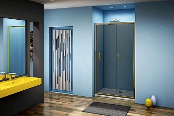 Душевая дверь Good door JAZZ WTW 110 стекло тонированное/профиль бронза