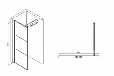 Душевая перегородка ABBER Immer Offen AG62090B