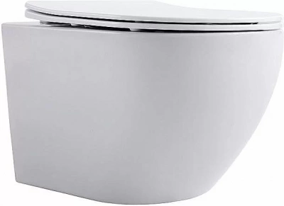 Унитаз подвесной Aquanet Rimless Cetus 2.0 W LX-1901 с крышкой микролифт, безободковый