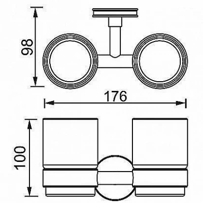 Стакан с держателем Aquanet 6384D