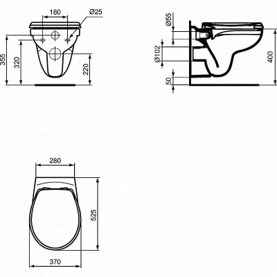 Унитаз подвесной Ideal Standard Eurovit K881201 белый, безободковый, с крышкой микролифт