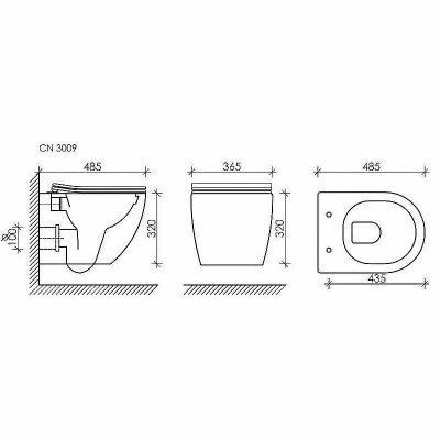 Унитаз подвесной Ceramica Nova Forma Rimless CN3009_1002B безободковый, с крышкой микролифт, с инсталляцией и черной матовой кнопкой