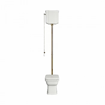 Унитаз напольный Kerasan Waldorf 4116 с высоким бачком 4180 Белый/золото
