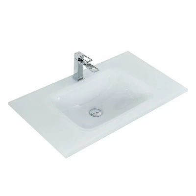 Тумба с раковиной BelBagno KRAFT 100 белая матовая/раковина стеклянная матовая