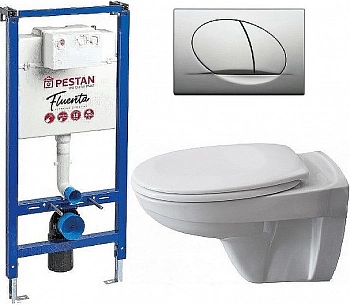 Унитаз с инсталляцией Pestan Fluenta Basic SET40006460PM с крышкой микролифт