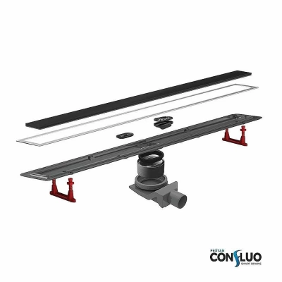 Душевой трап PESTAN Confluo Premium Glass Line 650 черное стекло/хром