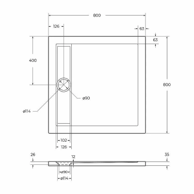 Душевой поддон BelBagno TRAY-BB-DUE-A-80-4-W0 80х80 белый