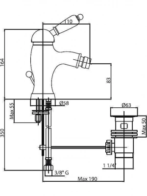 Смеситель для биде Caprigo ADRIA–Uno 02-030