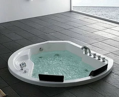 Ванна акриловая Gemy Built-in G9053 K 185х162 белая с гидромассажем