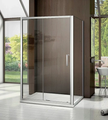 Душевой уголок Good Door Latte WTW+SP+SP 110х90 стекло прозрачное/профиль анодированный алюминий