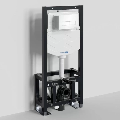 Инсталляция для унитаза WasserKraft Dill 61TLT.010.ME.WH03 с белой кнопкой