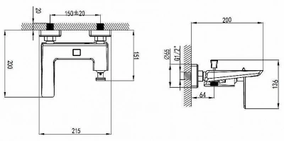 Смеситель для ванны Bien Lucca BB01012102