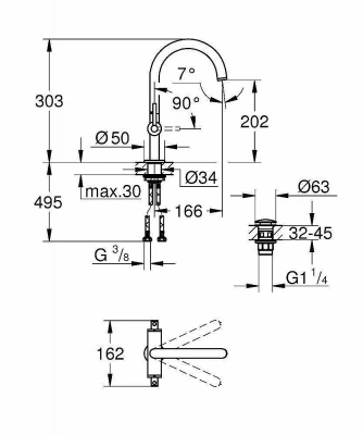 Смеситель для раковины Grohe Atrio New 21022003 хром