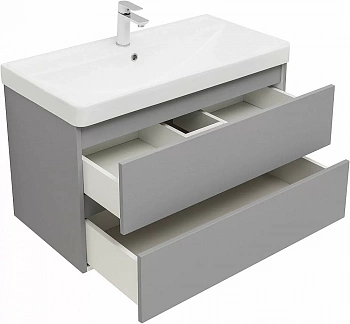 Тумба с раковиной Aquanet Вега 2.0 337962/323883 90 мисти грин