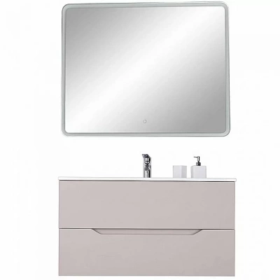 Тумба с раковиной Orange Line Li-100TuL+Ra латте матовый
